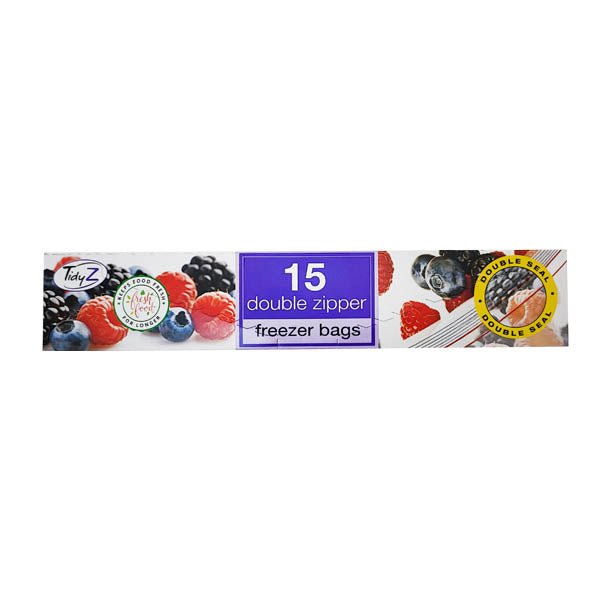 Tidy Z Freezer Bags Double Zipper 15 Pack