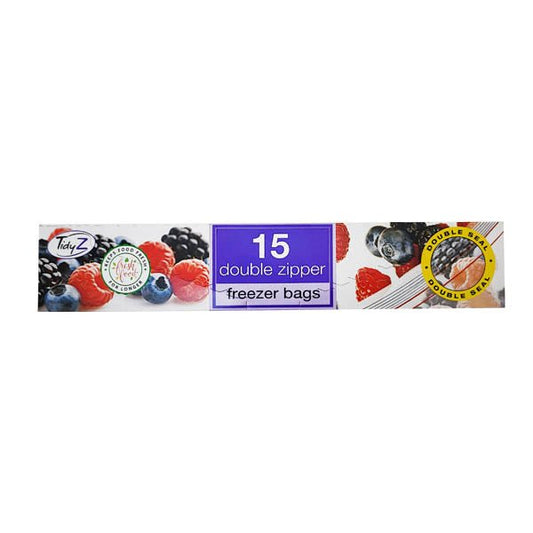 Tidy Z Freezer Bags Double Zipper 15 Pack